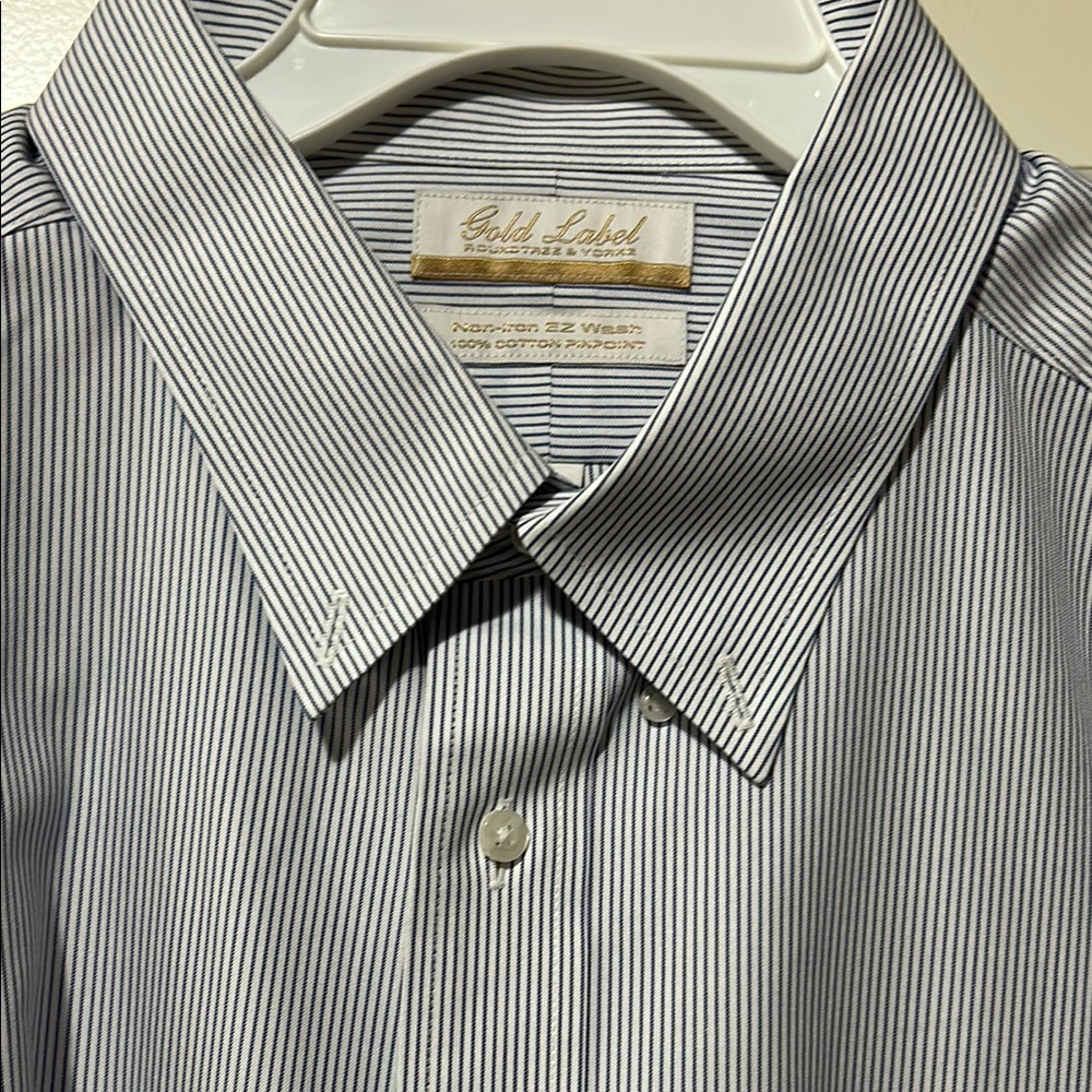 Men's Black and White Striped Shirt